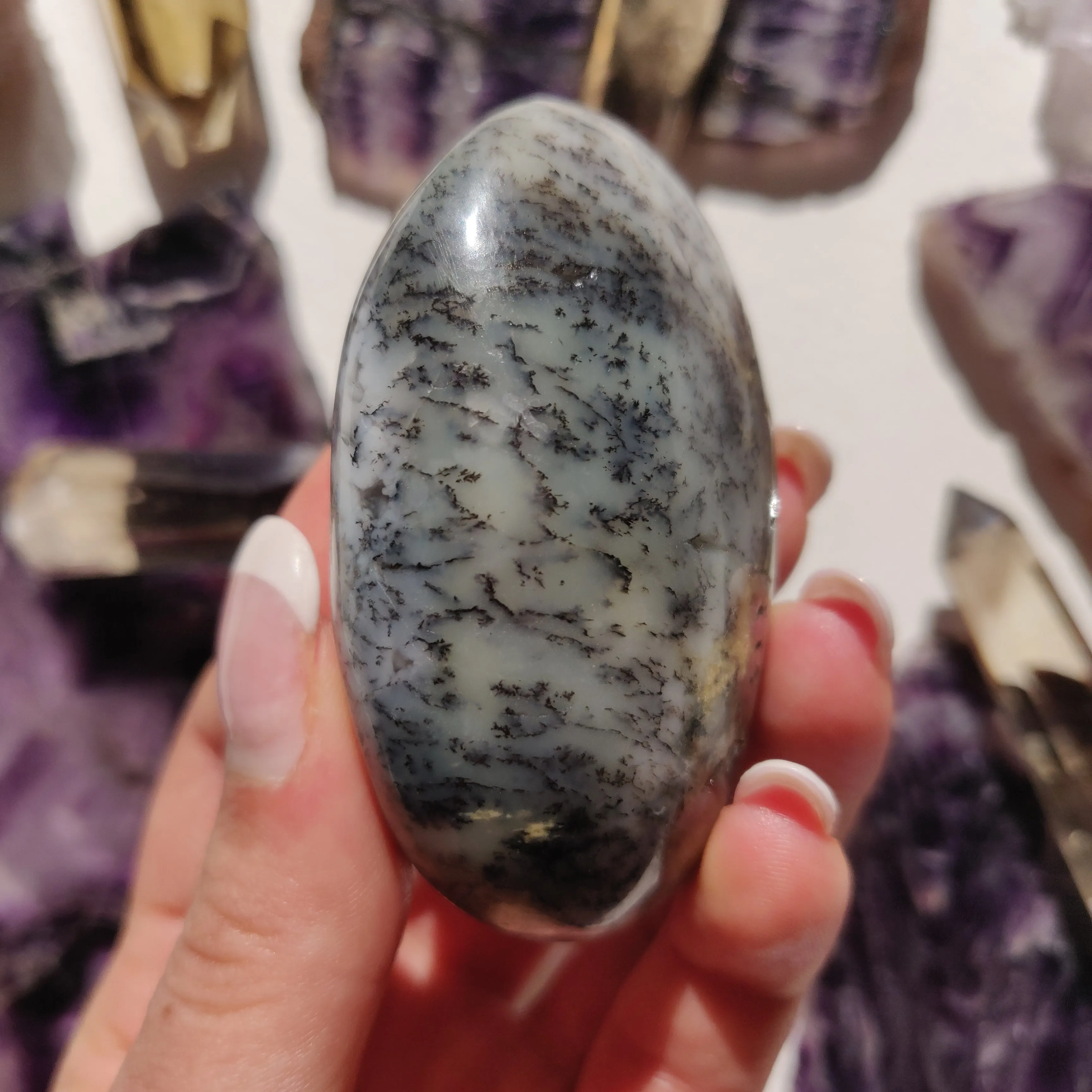 Dendritic Opal Palm Stone (#18)