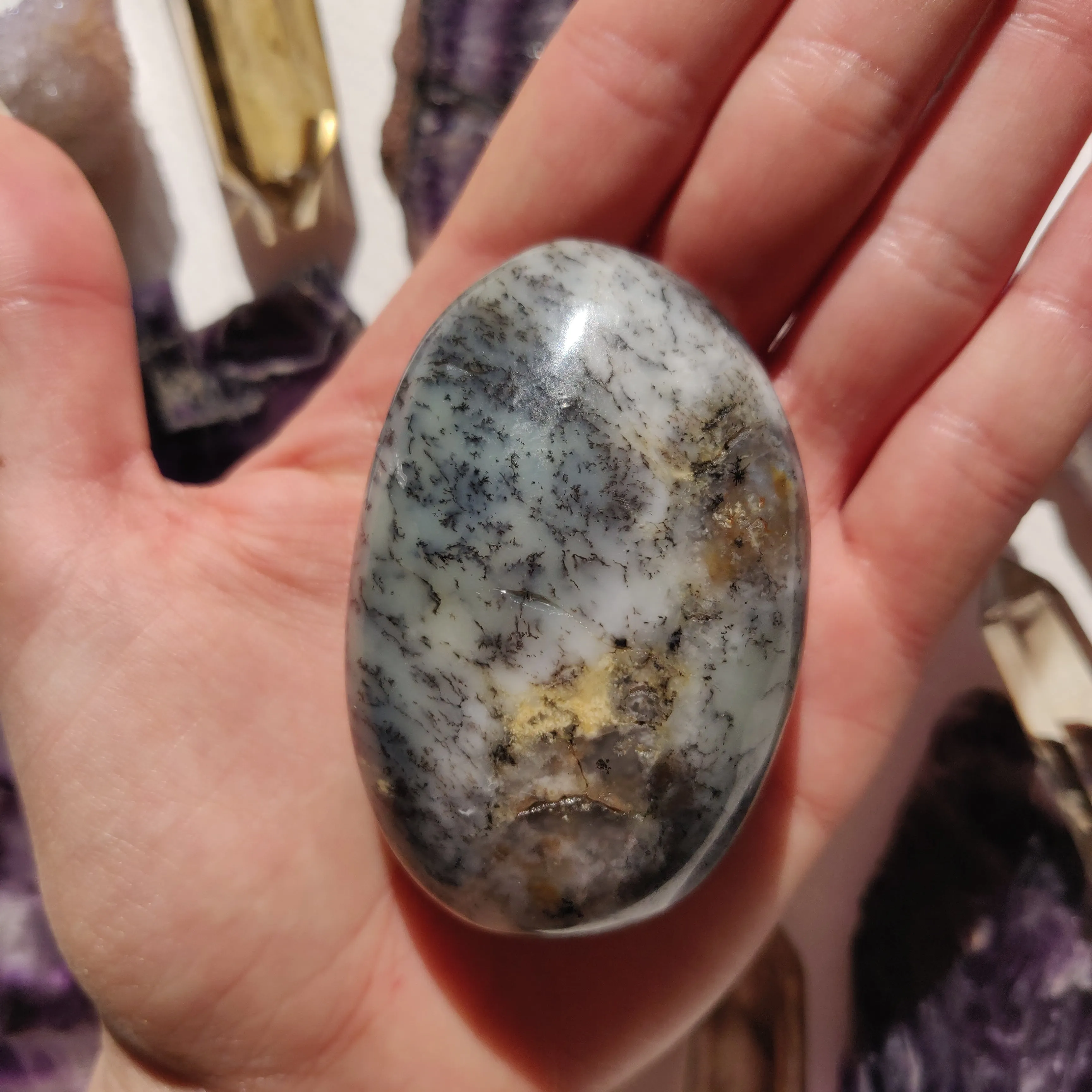 Dendritic Opal Palm Stone (#18)