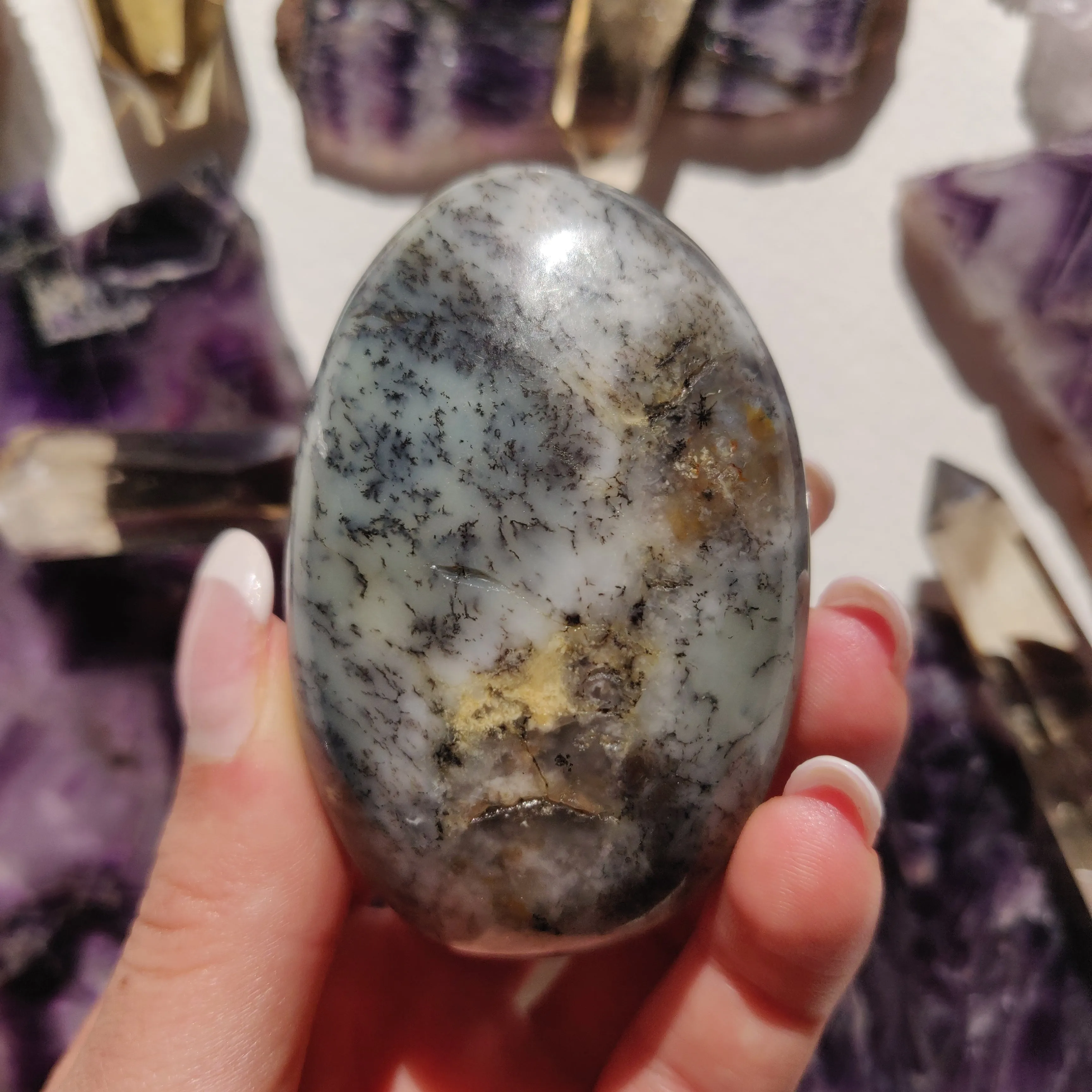 Dendritic Opal Palm Stone (#18)