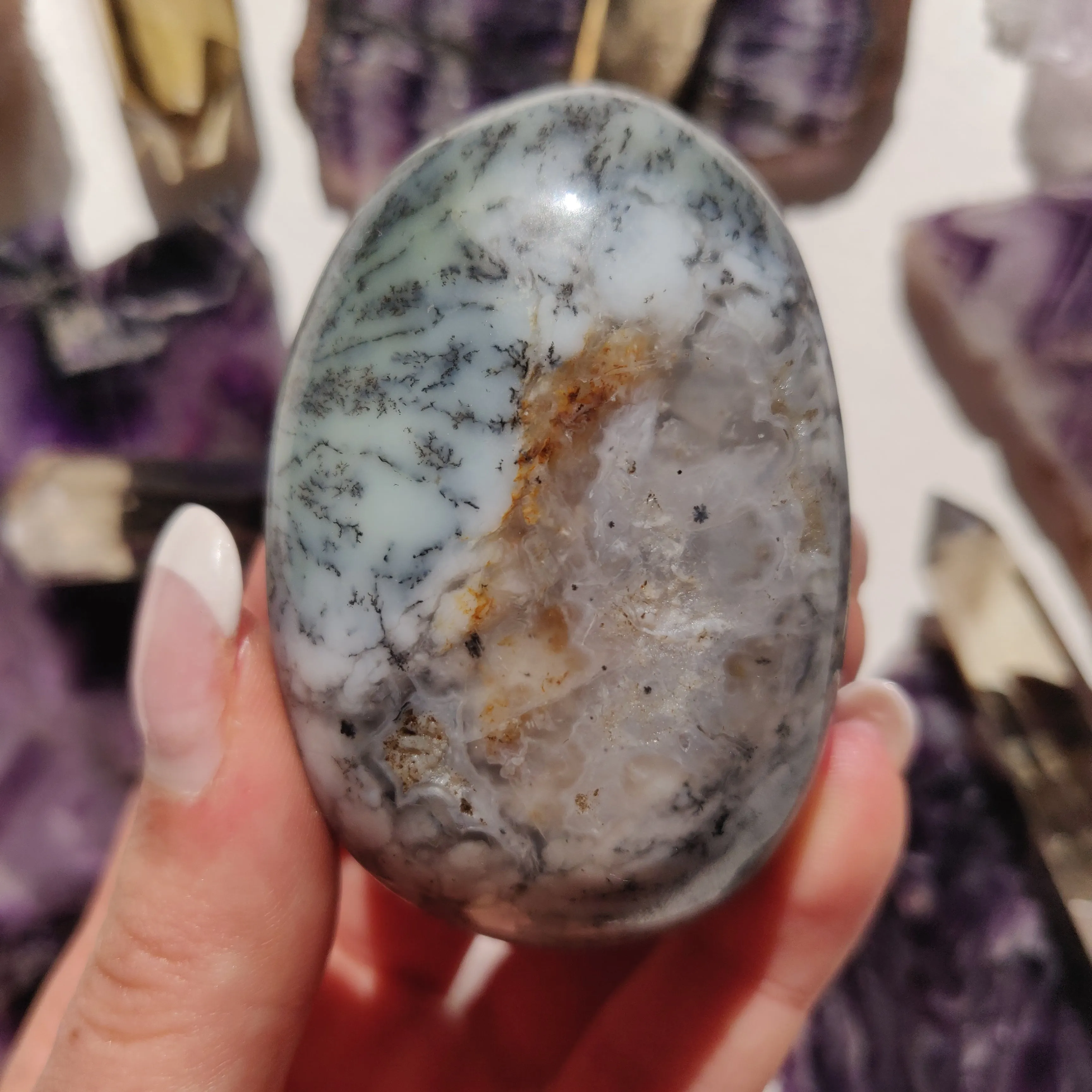 Dendritic Opal Palm Stone (#18)