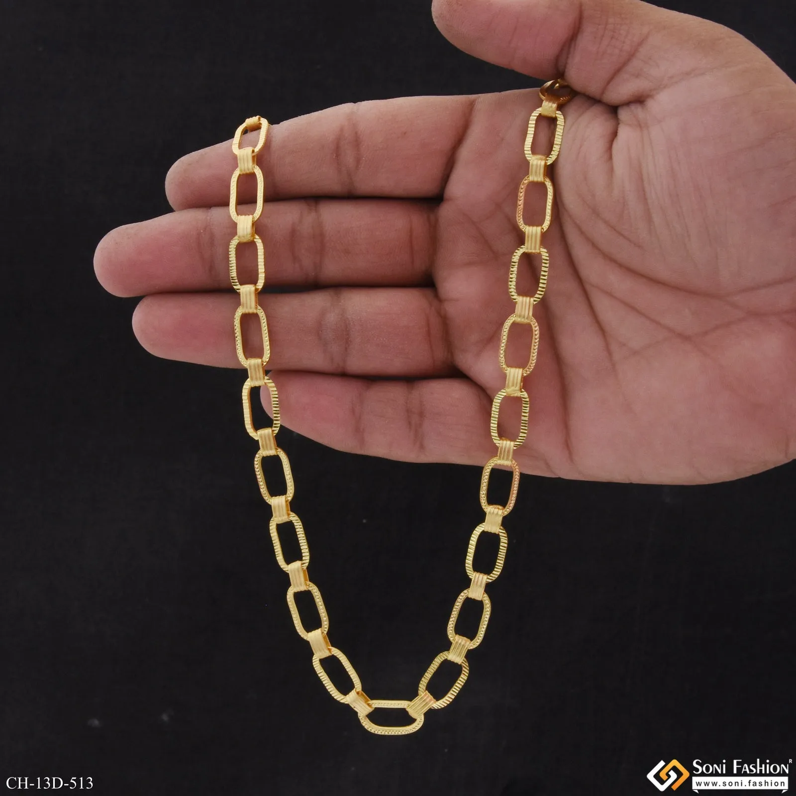 Designer Design Best Quality Gold Plated Chain for Men - Style D513