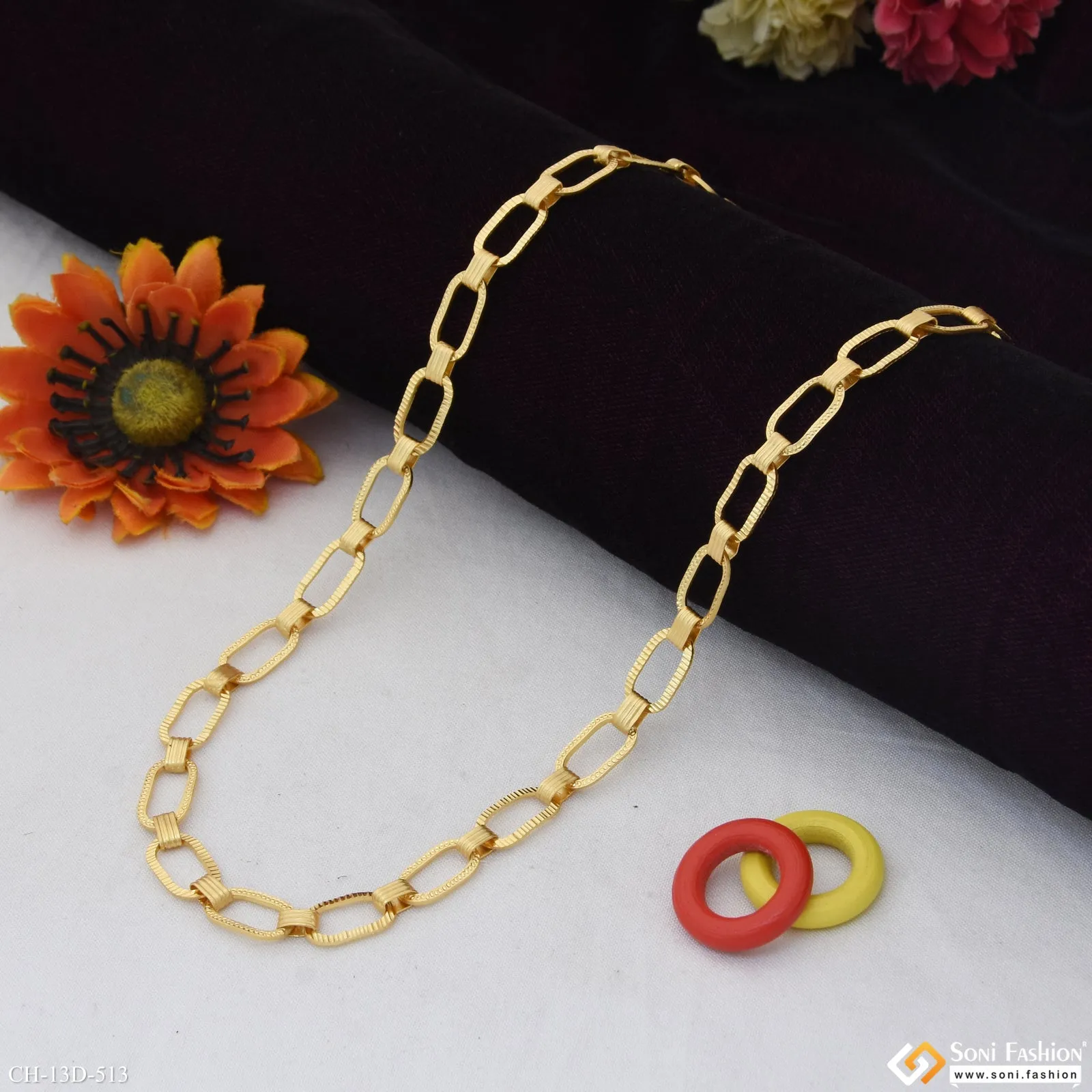 Designer Design Best Quality Gold Plated Chain for Men - Style D513