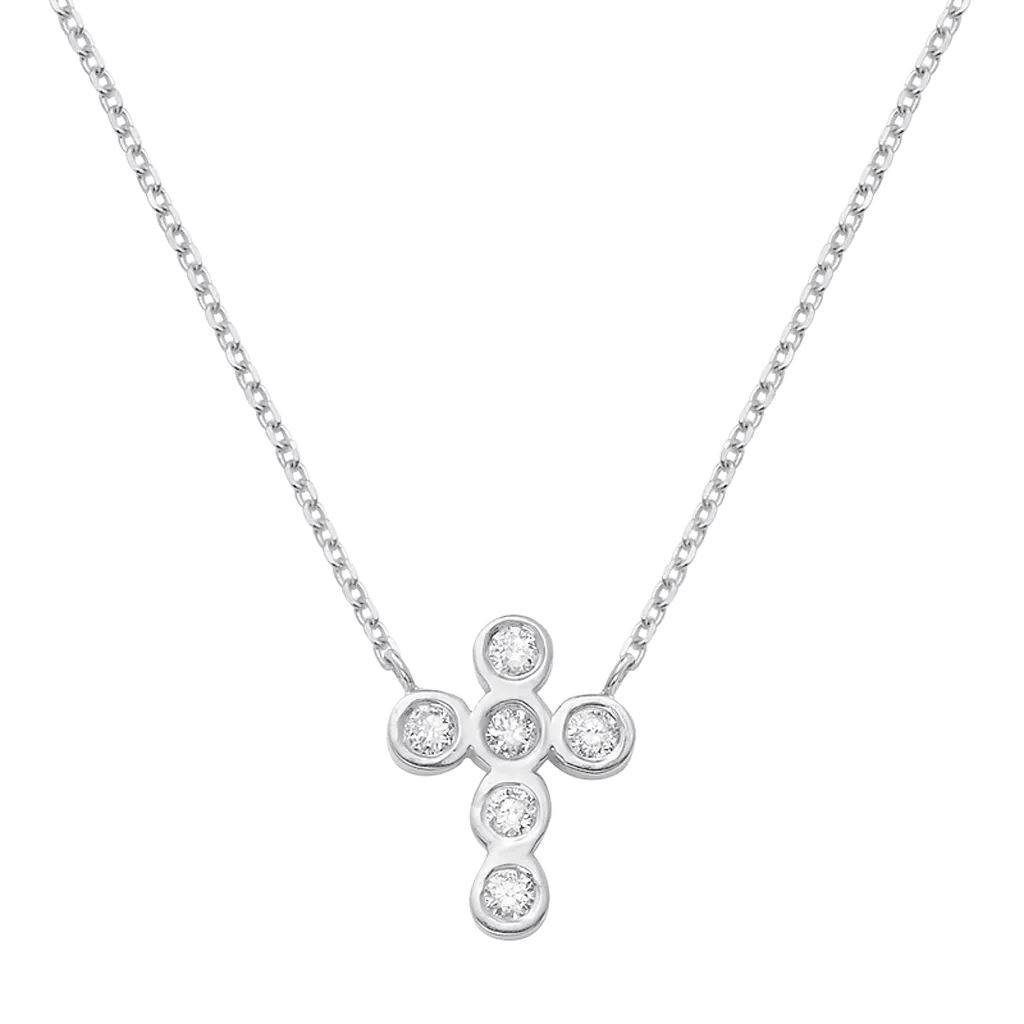 Diamond Bezel Cross Necklace
