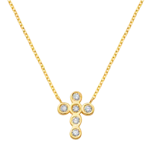 Diamond Bezel Cross Necklace