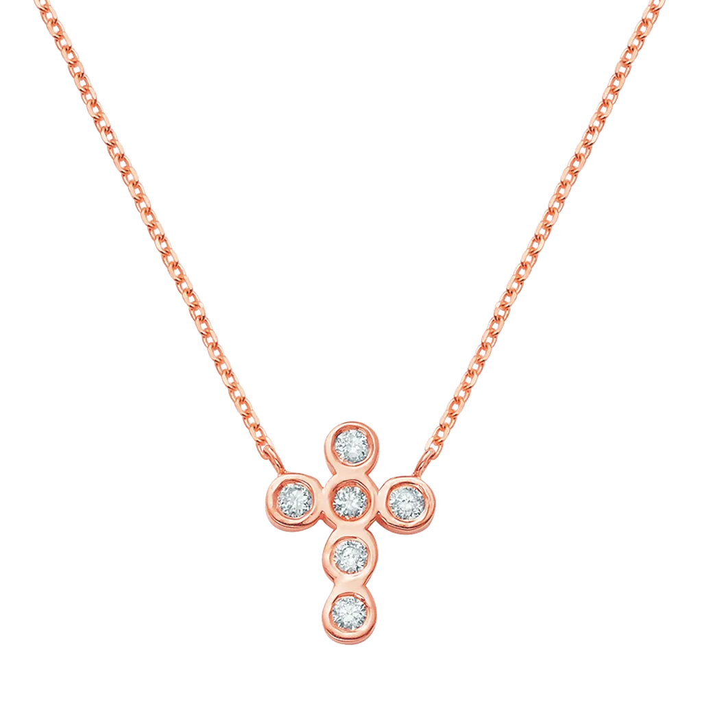 Diamond Bezel Cross Necklace