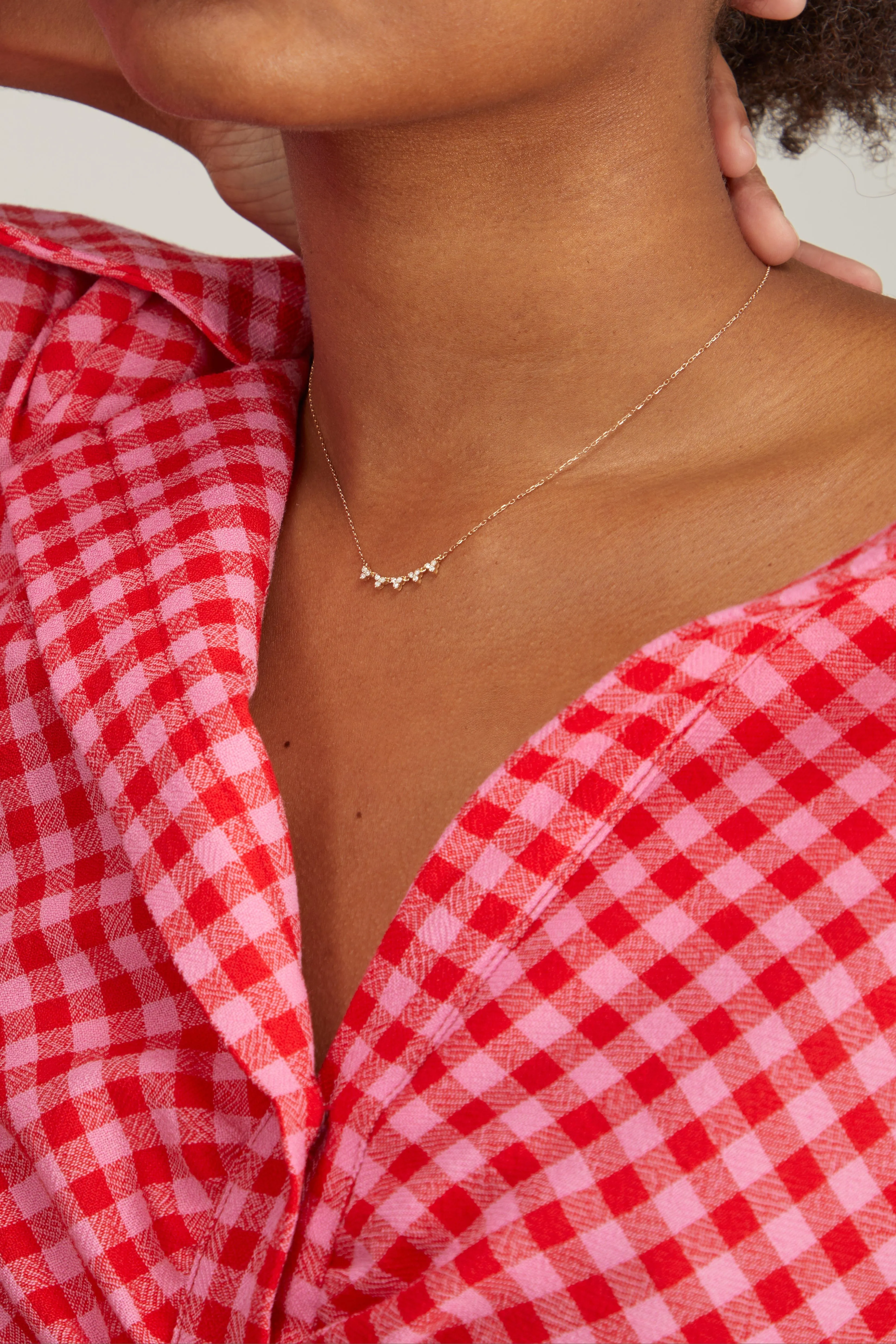 Diamond Cluster Chain Necklace in 14K Yellow Gold