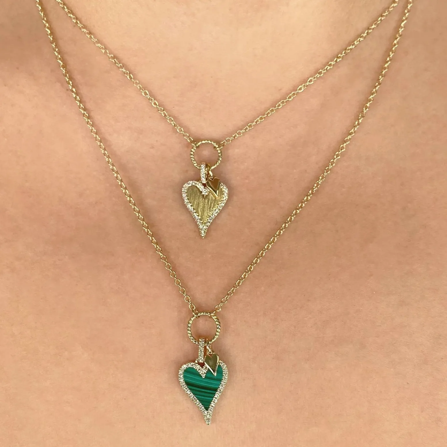Diamond Double Heart Necklace 4690114