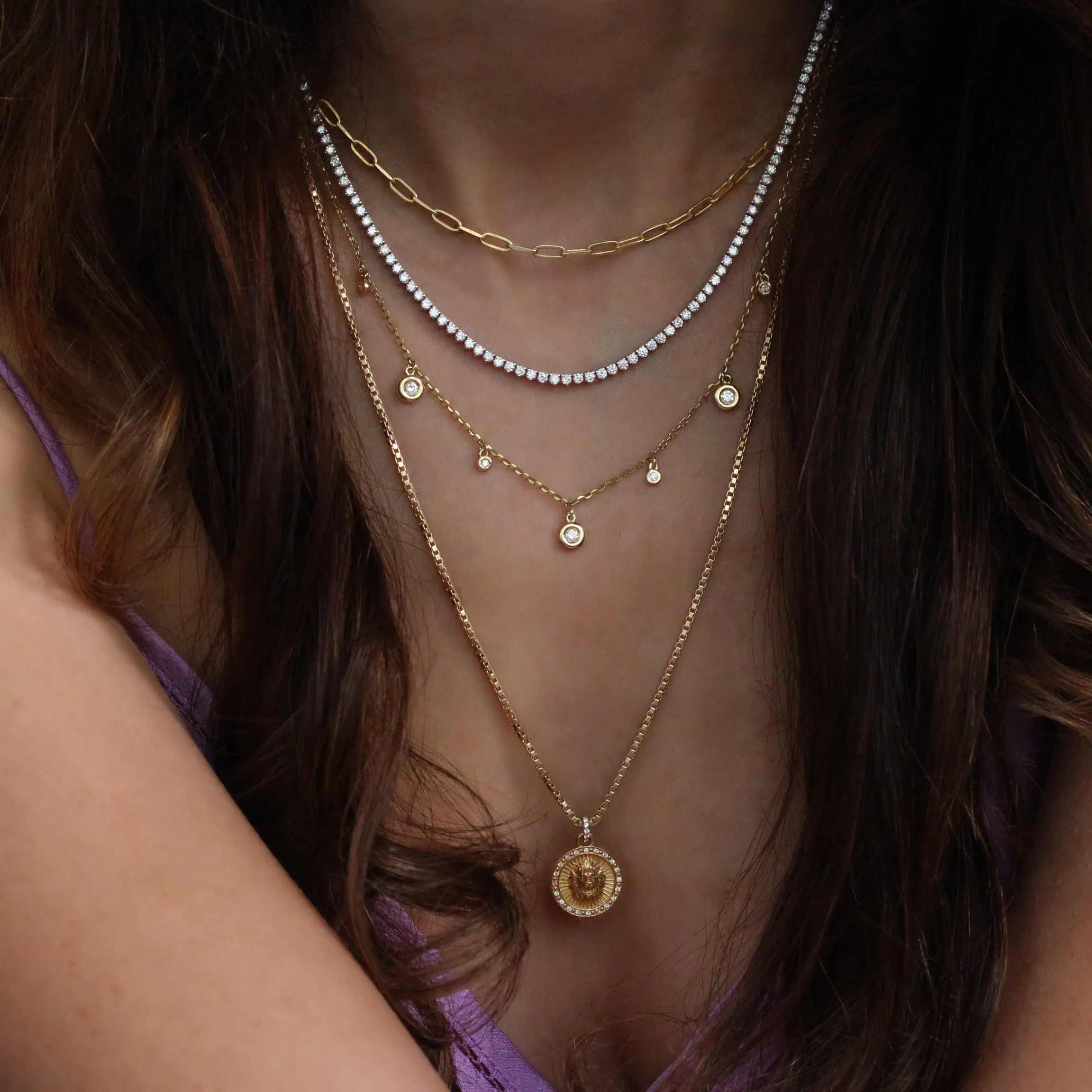 Diamond Drops Chain Necklace