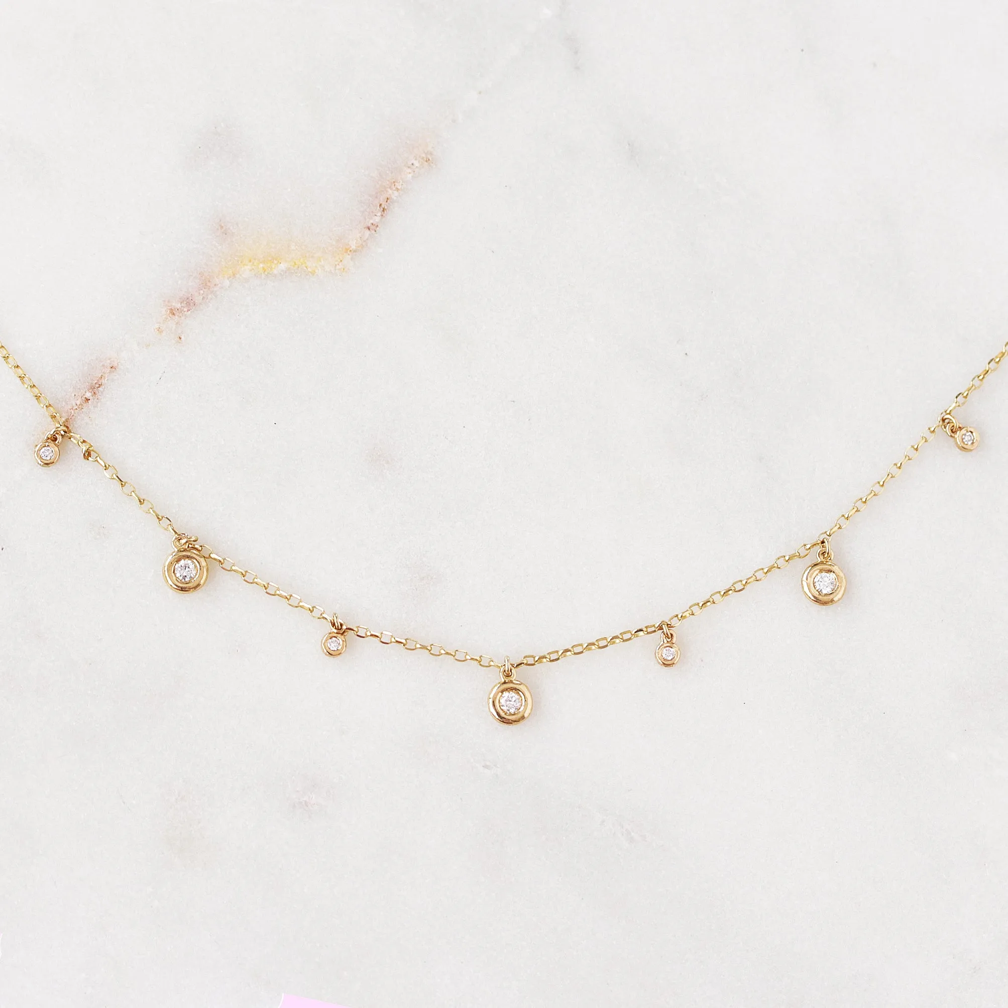 Diamond Drops Chain Necklace