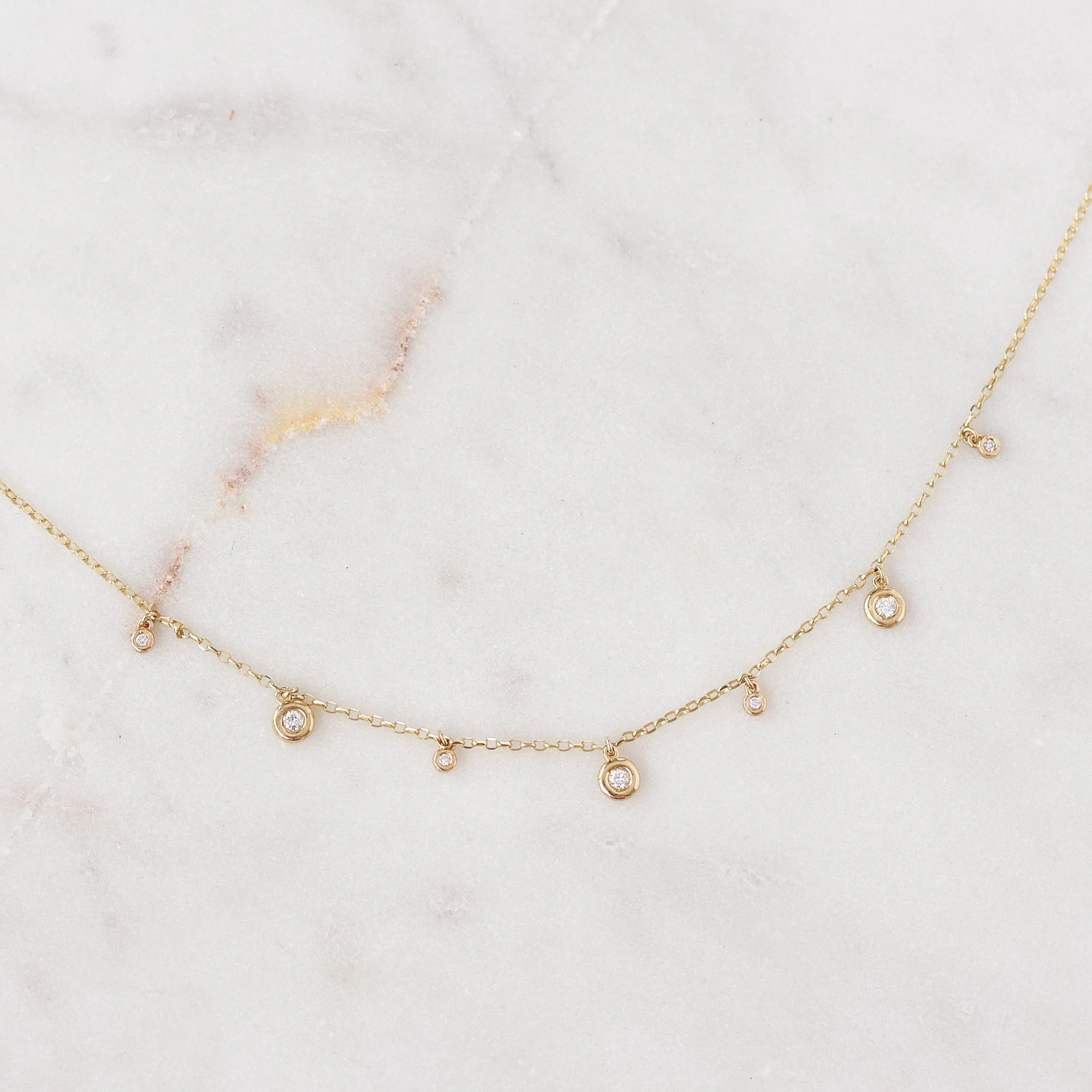 Diamond Drops Chain Necklace