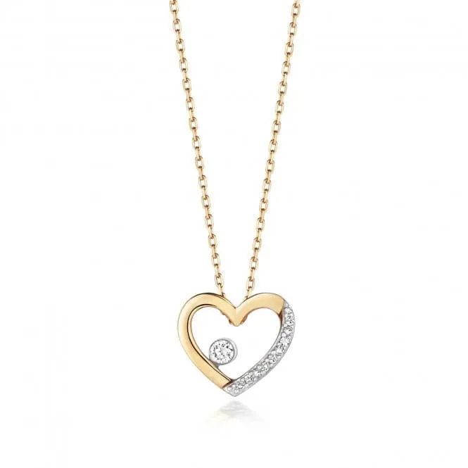Diamond Jewellery 9ct Gold Diamond Heart Necklace ND126
