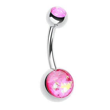 Double Gem Opal Gleam Classique Belly Bars