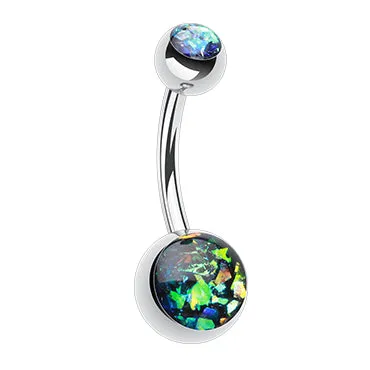 Double Gem Opal Gleam Classique Belly Bars