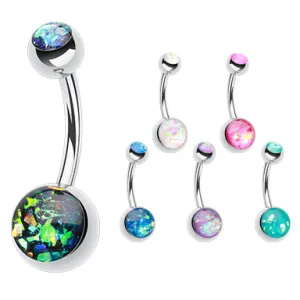 Double Gem Opal Gleam Classique Belly Bars