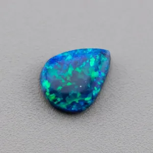 Drop Shape Natural Australian Black Opal Lake Blue Loose Gemstone 0.70ct