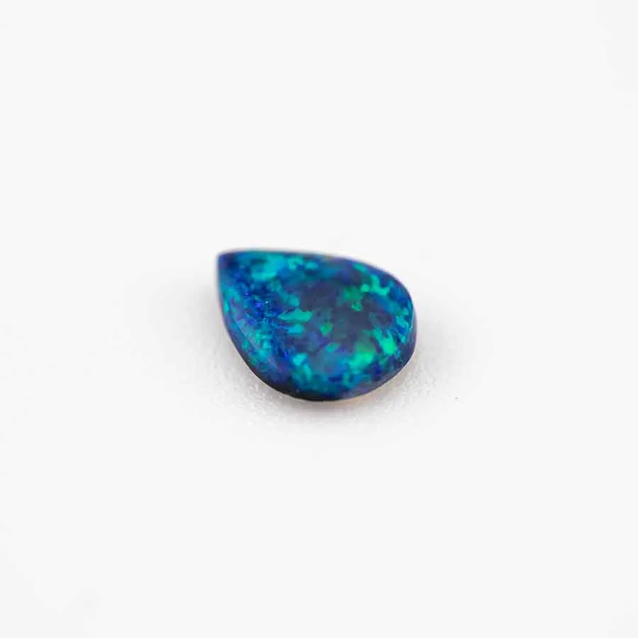 Drop Shape Natural Australian Black Opal Lake Blue Loose Gemstone 0.70ct