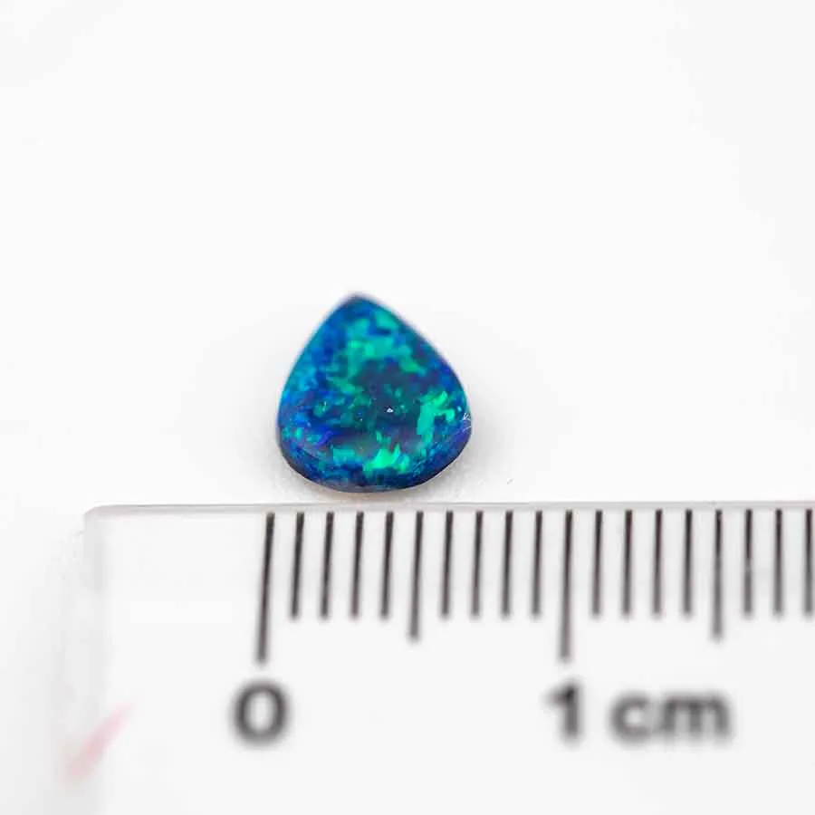 Drop Shape Natural Australian Black Opal Lake Blue Loose Gemstone 0.70ct