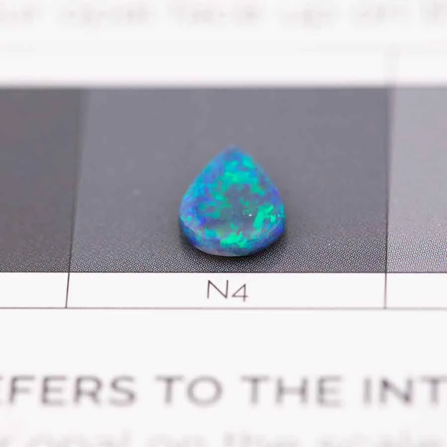 Drop Shape Natural Australian Black Opal Lake Blue Loose Gemstone 0.70ct