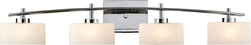 Eastbrook 4 Light Vanity In Polished Chrome and Opal White Glass