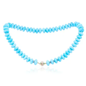 EXCLUSIVELY NINA 18K YELLOW GOLD AMAZONITE AND DIAMOND BEAD NECKLACE