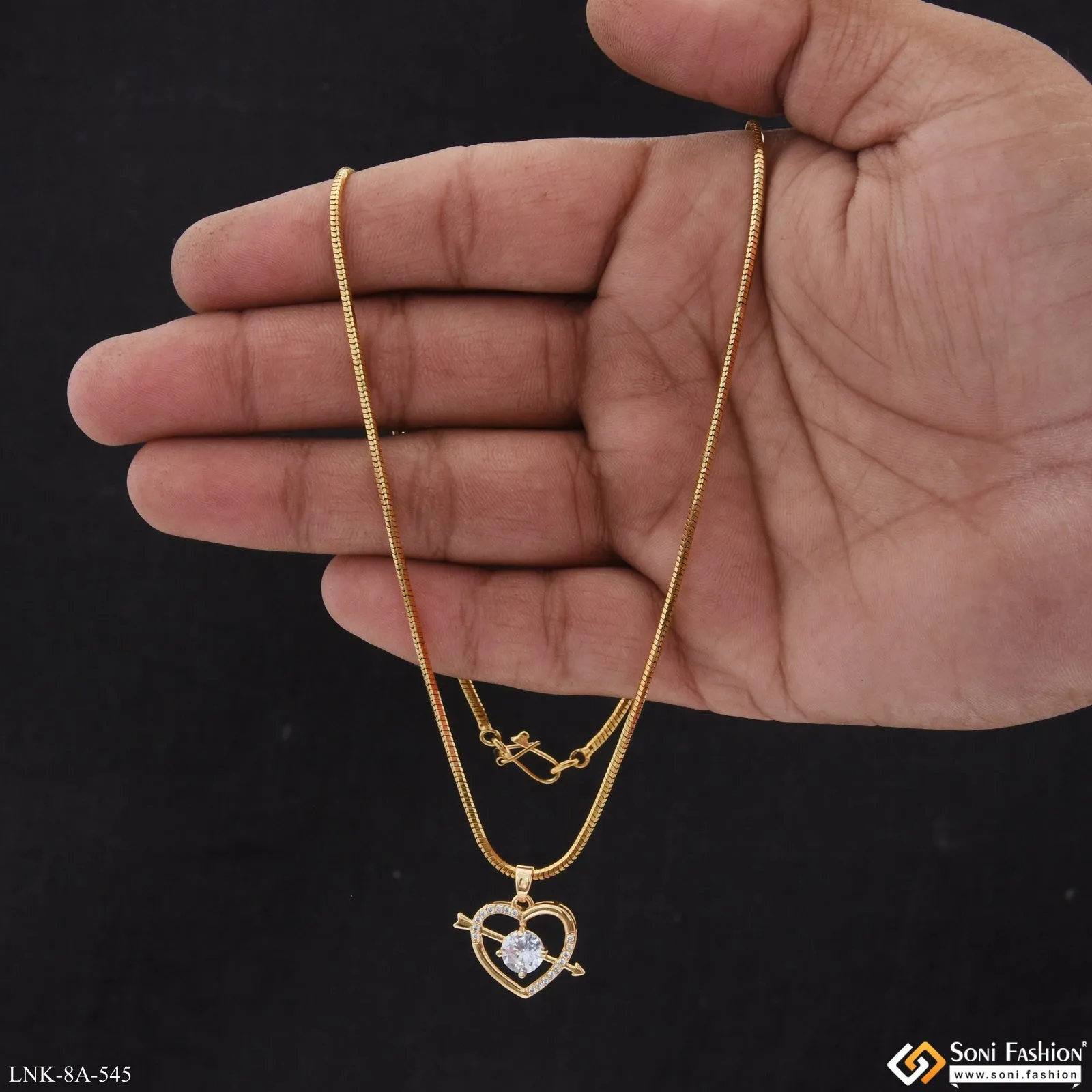 Fancy Design Gold Plated Chain Pendant for Ladies - Style A545