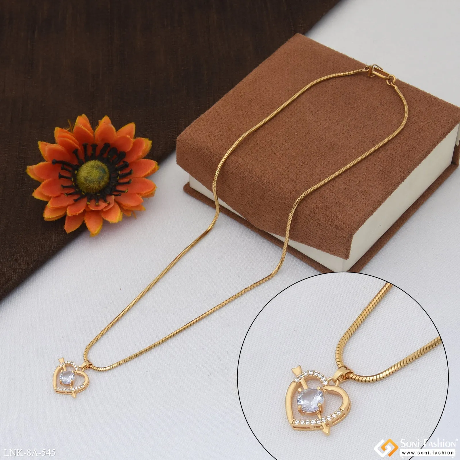 Fancy Design Gold Plated Chain Pendant for Ladies - Style A545