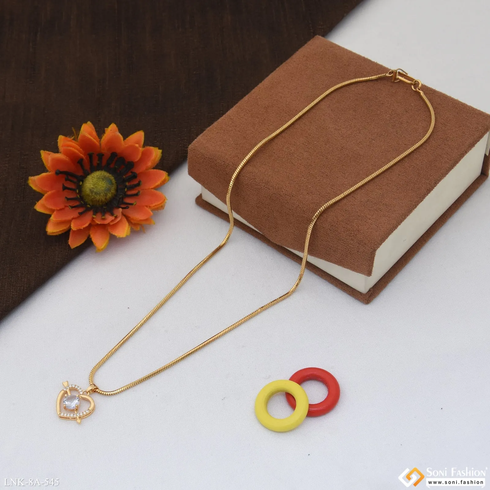 Fancy Design Gold Plated Chain Pendant for Ladies - Style A545