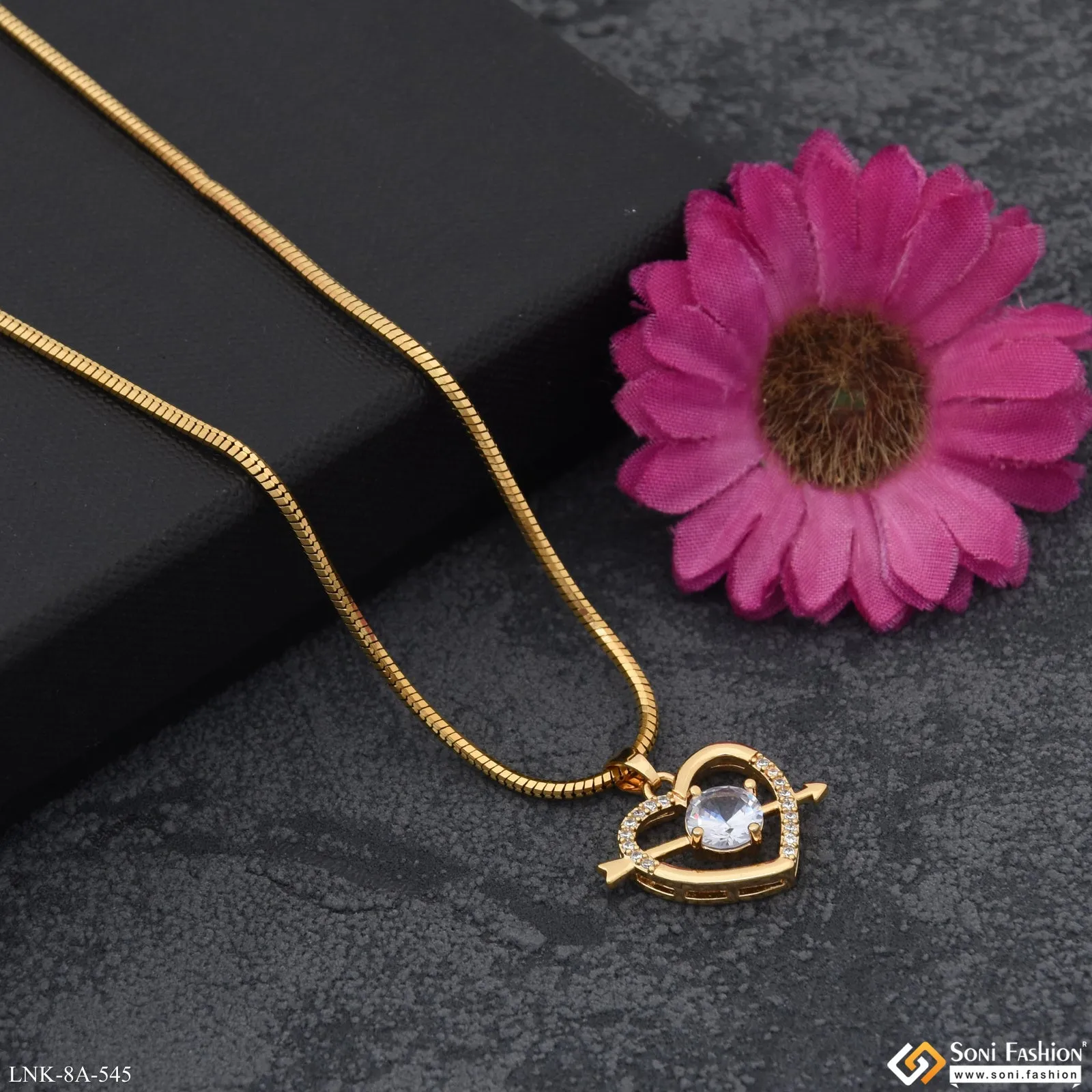 Fancy Design Gold Plated Chain Pendant for Ladies - Style A545