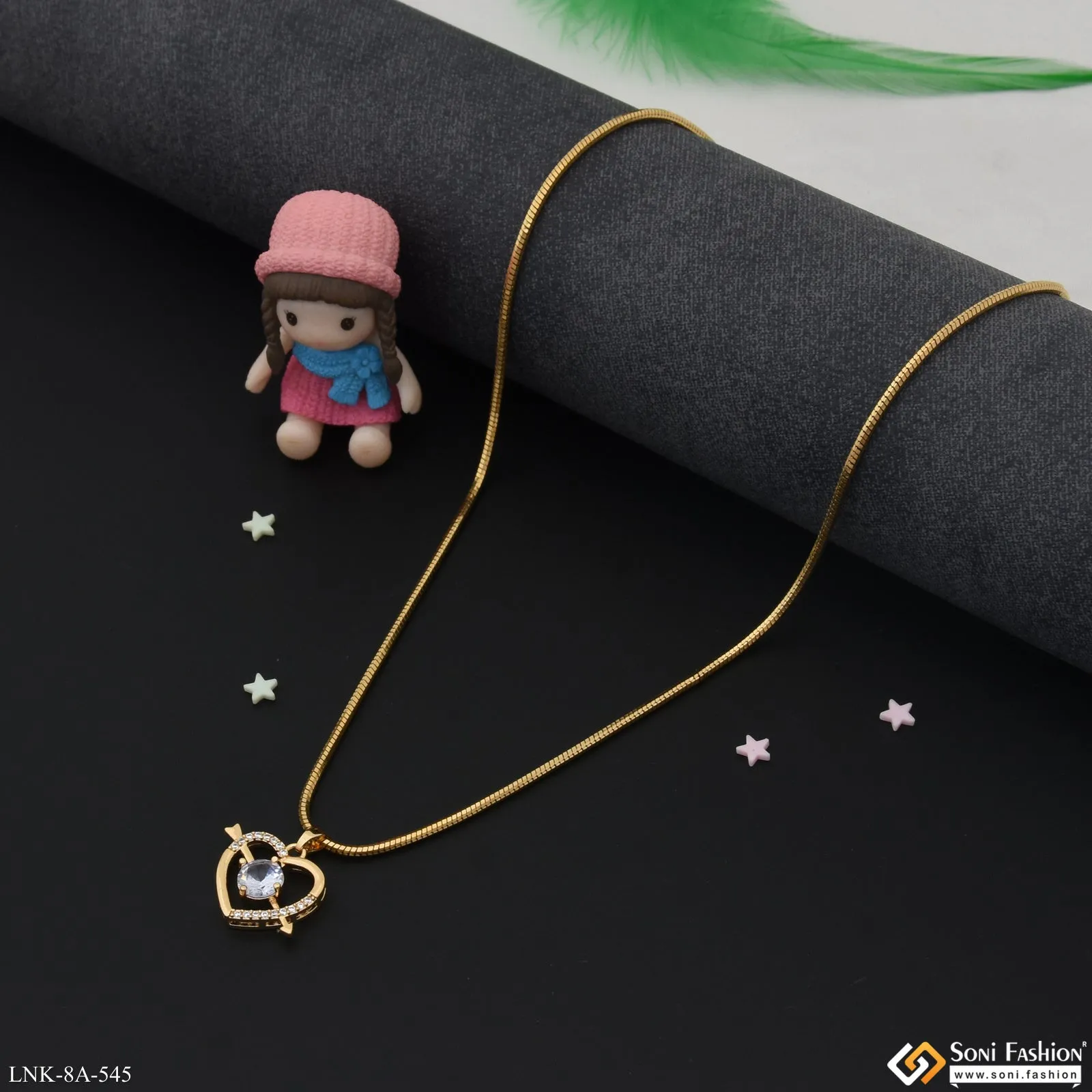 Fancy Design Gold Plated Chain Pendant for Ladies - Style A545