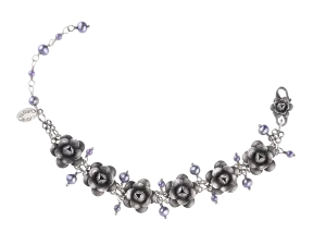 Filigree Blossom Bracelet -Lavender/Pearl