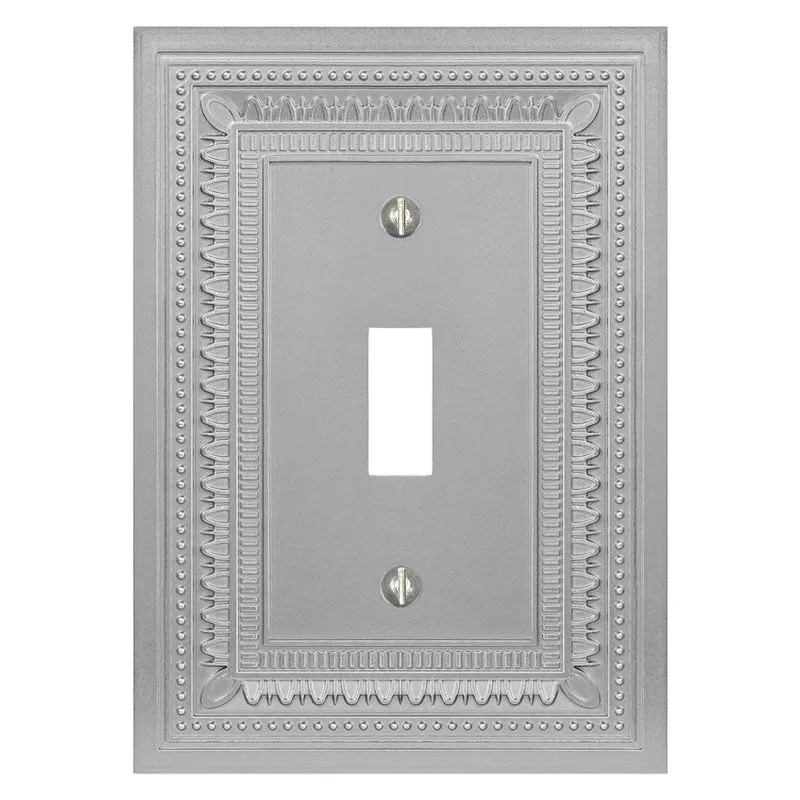 Filigree Border Satin Nickel Cast - 1 Toggle Wallplate