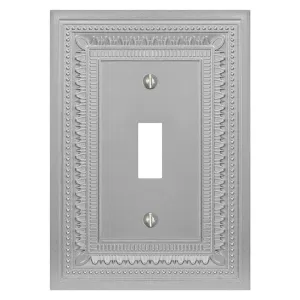 Filigree Border Satin Nickel Cast - 1 Toggle Wallplate