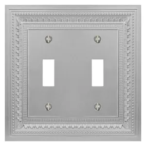 Filigree Border Satin Nickel Cast - 2 Toggle Wallplate