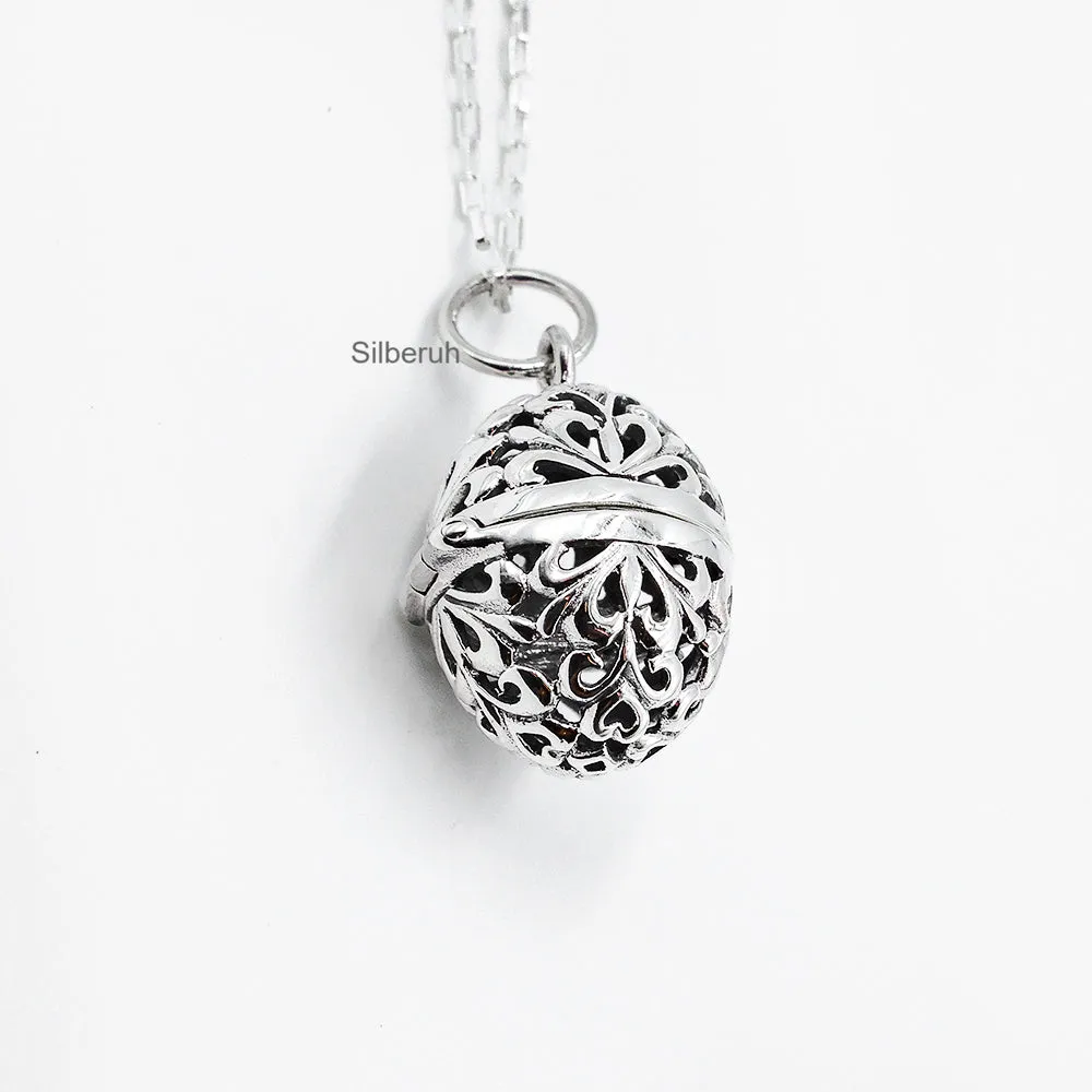 Filigree Silver Locket Pendant