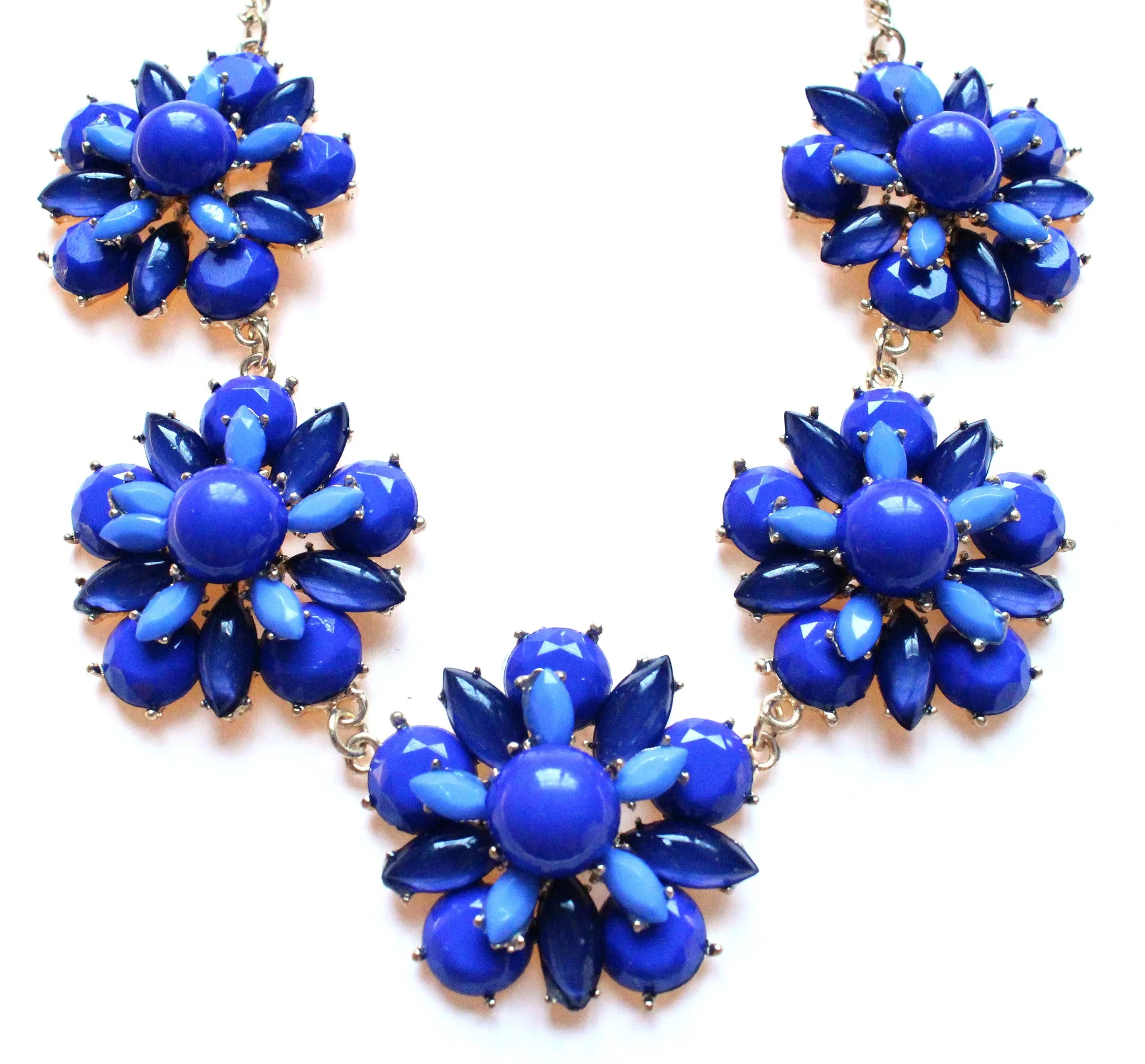 Floral Jeweled Gemstone Necklace- Royal
