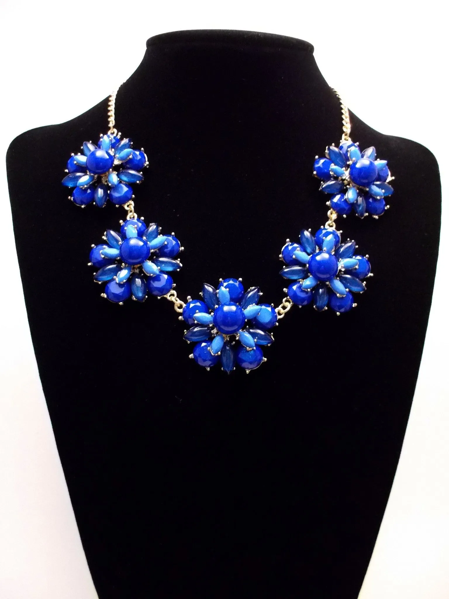 Floral Jeweled Gemstone Necklace- Royal
