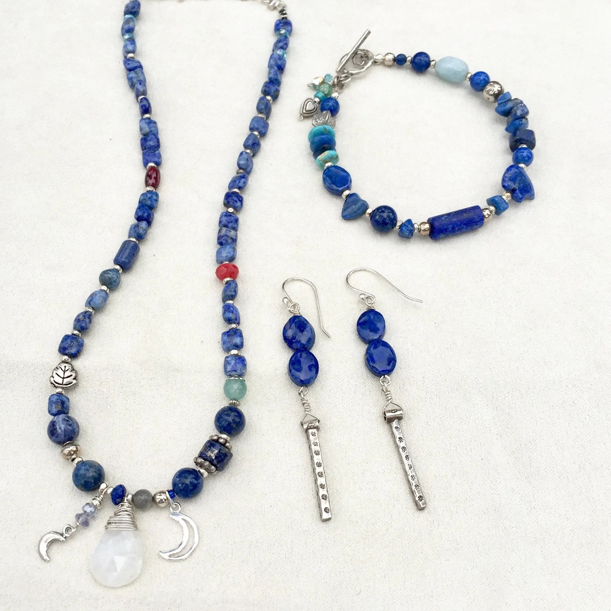 Flower Tribe Double Lapis Earrings