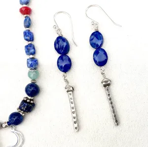 Flower Tribe Double Lapis Earrings