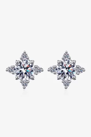 Four Leaf Clover 2 Carat Moissanite Stud Earrings