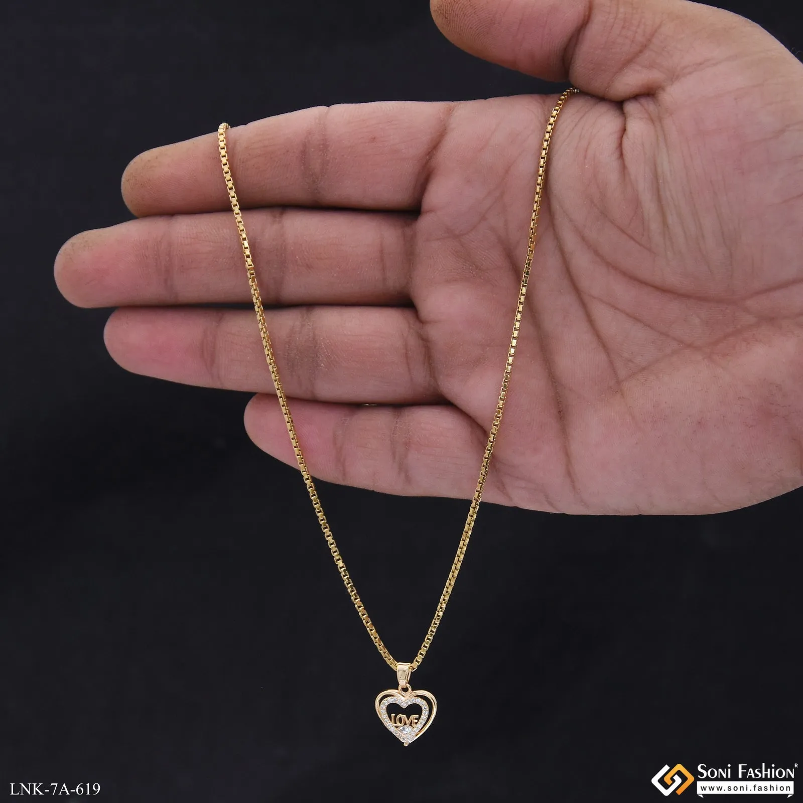 Funky Design Gold Plated Chain Pendant for Ladies - Style A619