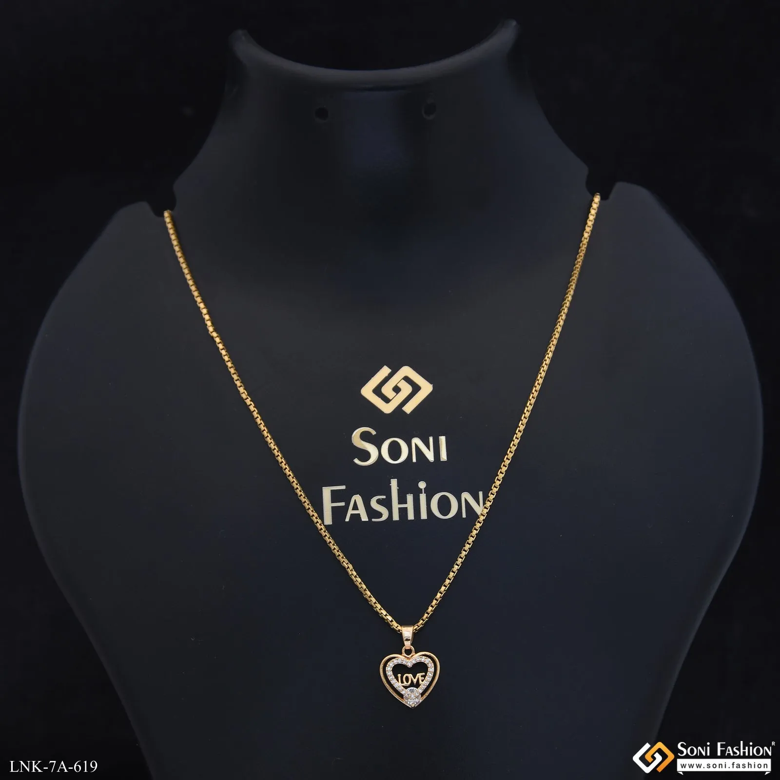 Funky Design Gold Plated Chain Pendant for Ladies - Style A619