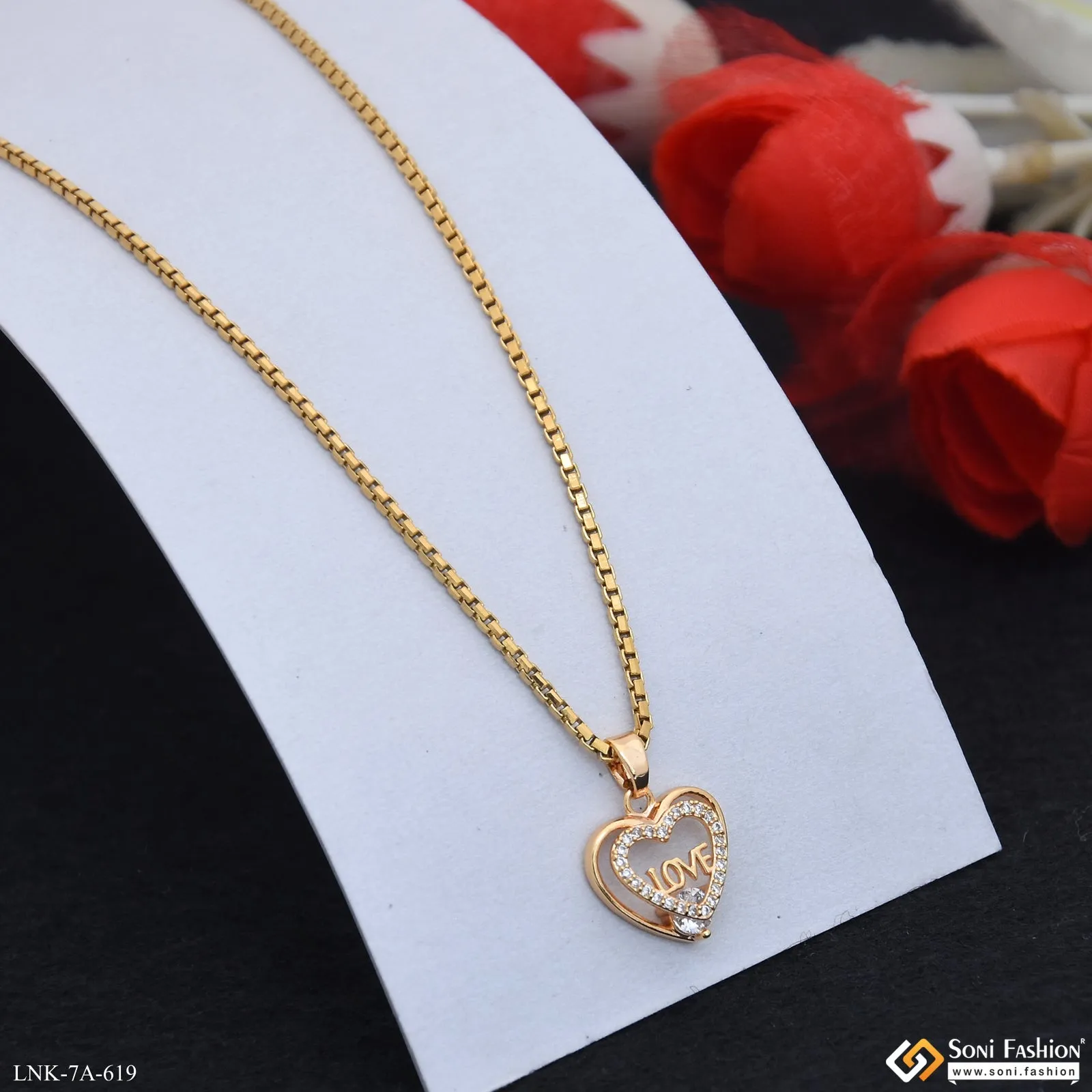 Funky Design Gold Plated Chain Pendant for Ladies - Style A619