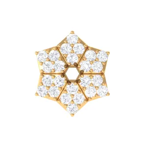 Genuine Moissanite Floral Earring for Upper Lobe Piercing