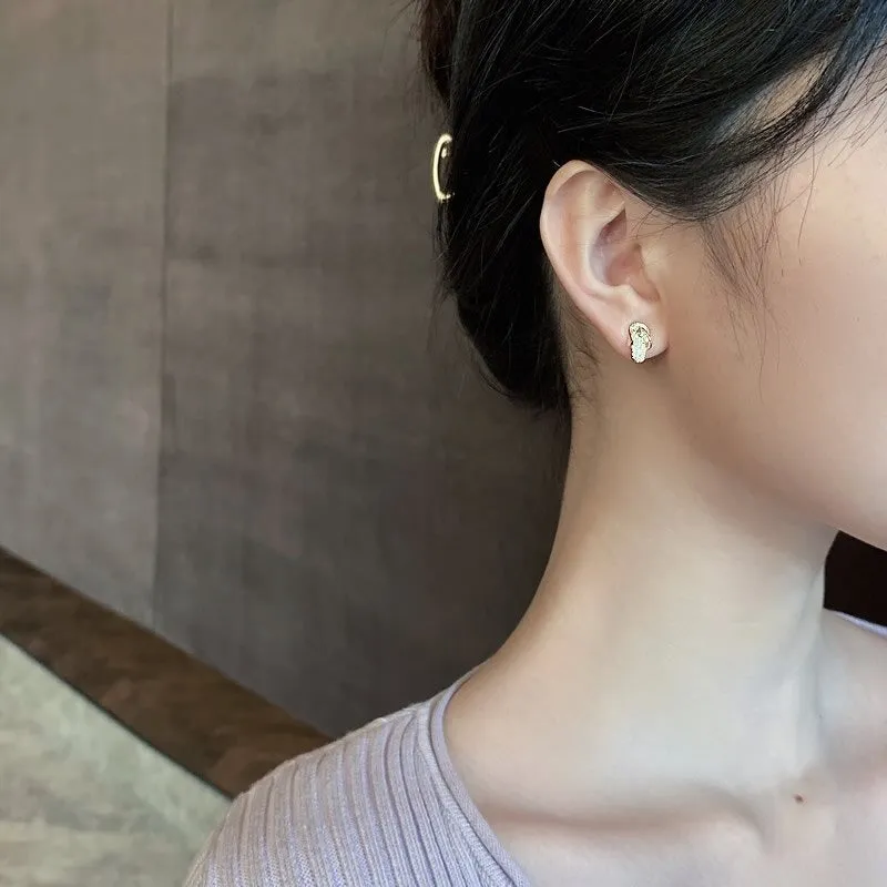 Glistening Mini Zircon Flip Flop Slipper-Shaped Stud Earrings and Necklace