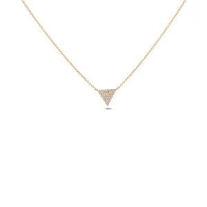 GOLD DIAMOND PAVE TRIANGLE NECKLACE