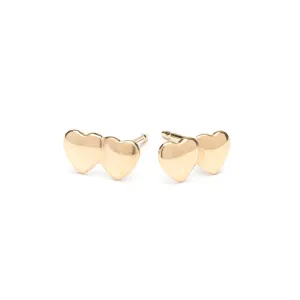 Gold Plated Tiny Hearts Stud Earrings