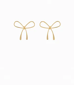 Gold Wire Bow Tie Earring