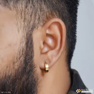 Golden Color Stainless Steel Stud Earring for Men - Style A104