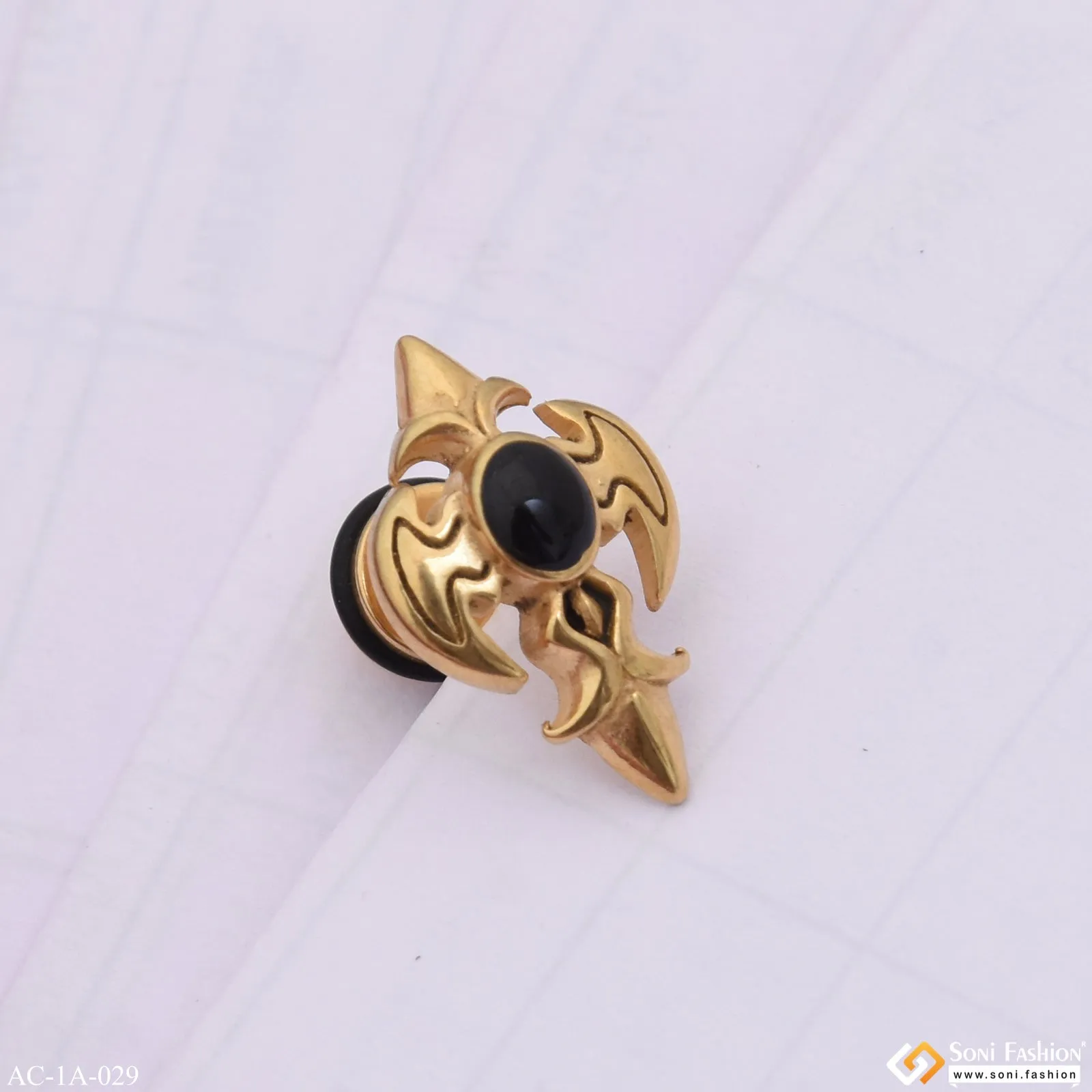 Golden Sword Cross Surgical Steel Stud Earring for Men (1 Pc) - Style A029