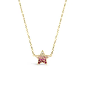 Gradient Gemstone & Diamond Star Necklace